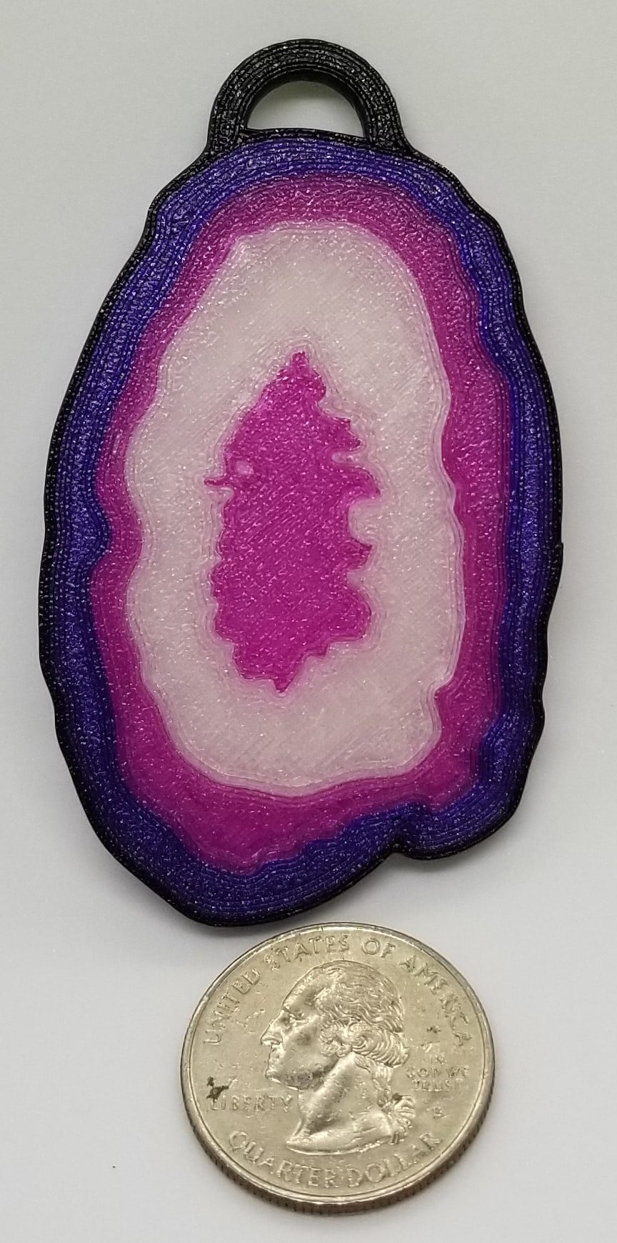 Geode slice clock/ornament 1 - multicolor 3d model