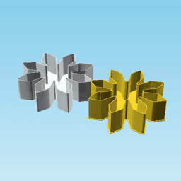 Shuriken 0066, nestable box (v2) 3d model