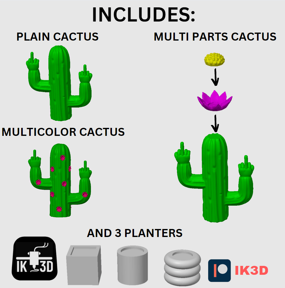 Cactus Middlefinger - Fucktus 3d model