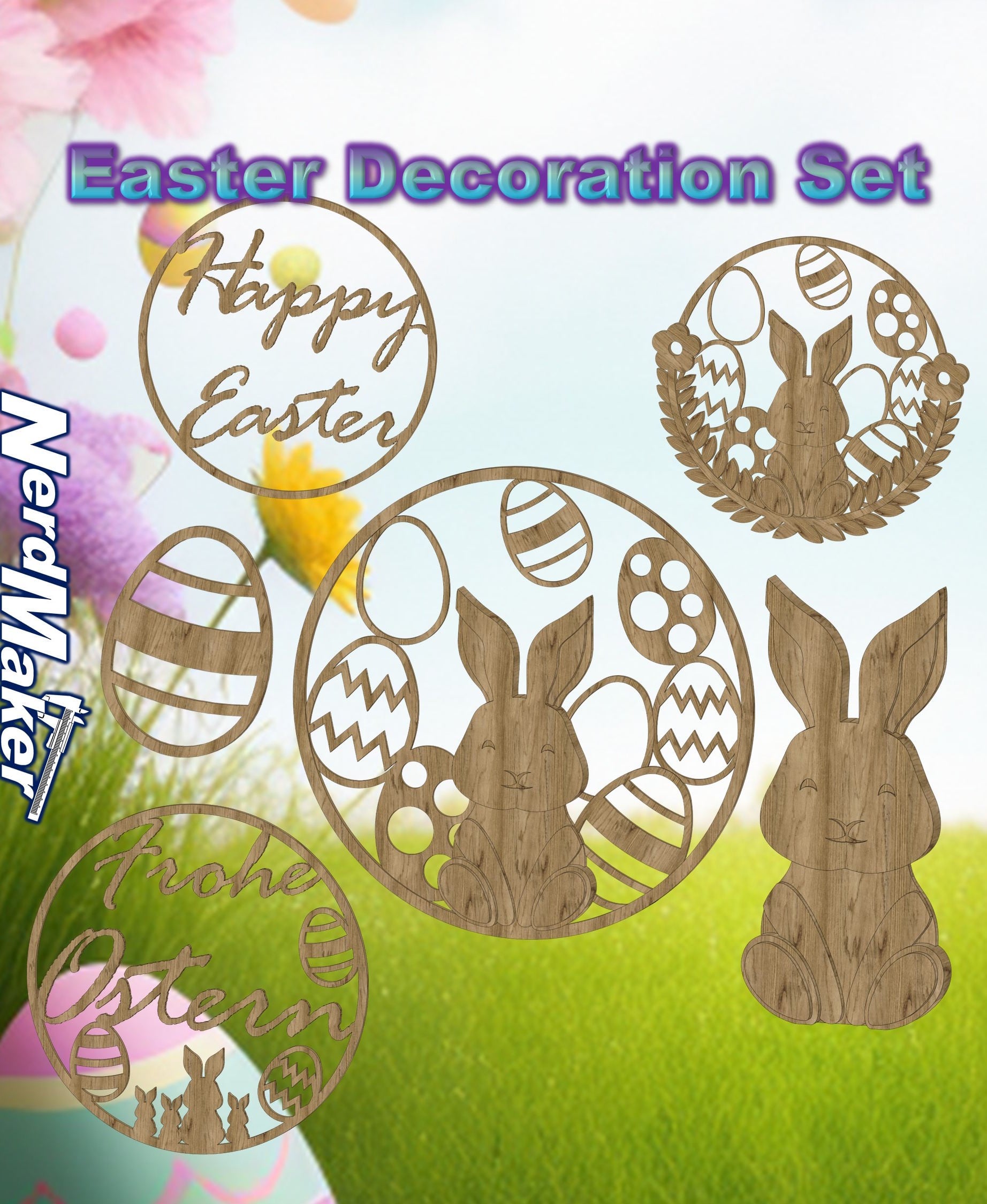 Easter Decoration Set 3d model