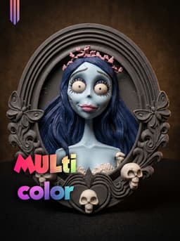 Corpse Bride Portrait 3MF | Gothic Multi-Color | Wall Decor 3d model