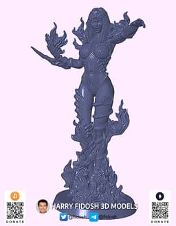Priestess of Fire (Free DnD Miniature) 3d model