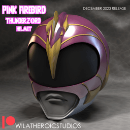 Pink Firebird Thunderzord Helmet 3d model
