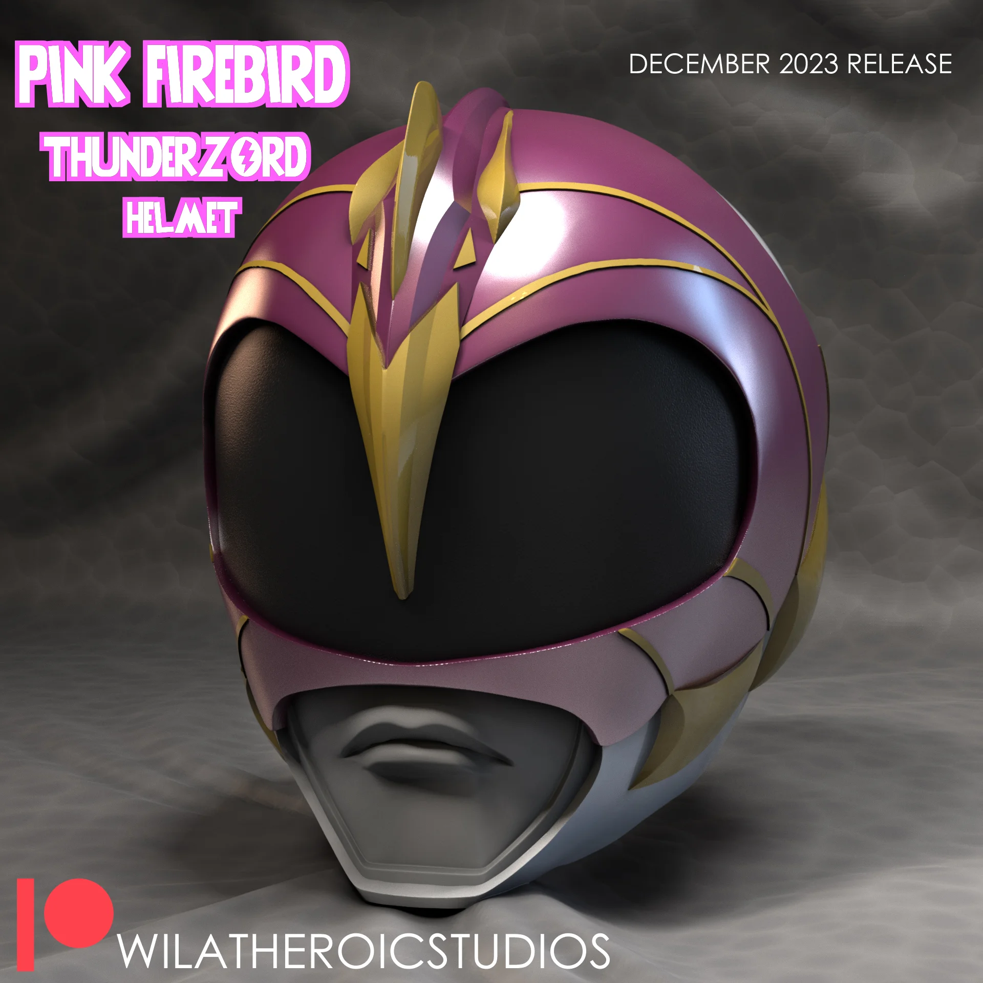 Pink Firebird Thunderzord Helmet 3d model