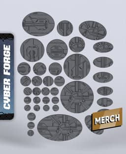 HC2 Bases - With Free Cyberpunk Warhammer - 40k Sci-Fi Gift Ideas for RPG and Wargamers 3d model