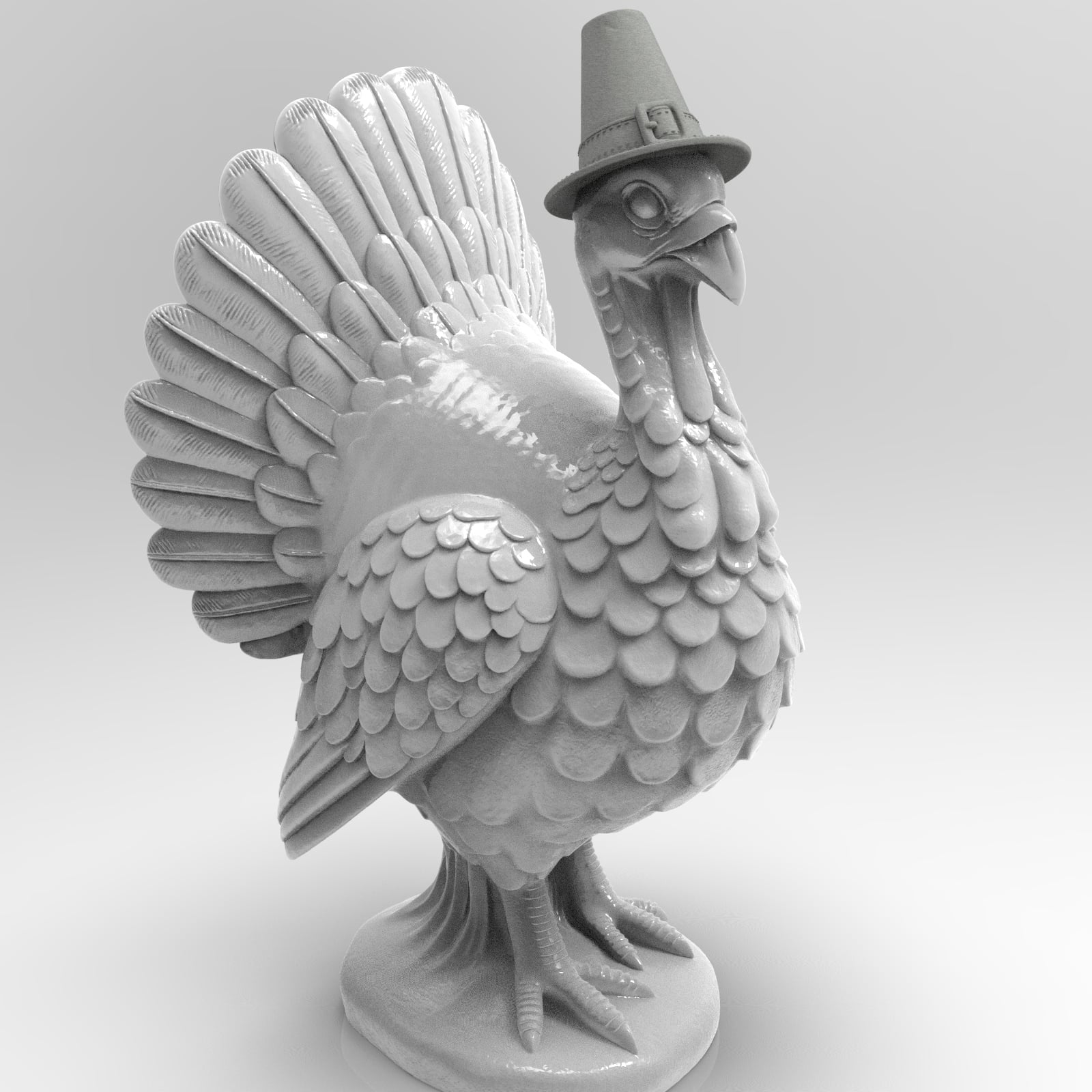 Classic Turkey Statue - Thanksgiving Holiday Decor 3d model