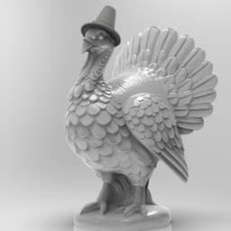 Classic Turkey Statue - Thanksgiving Holiday Decor 3d model