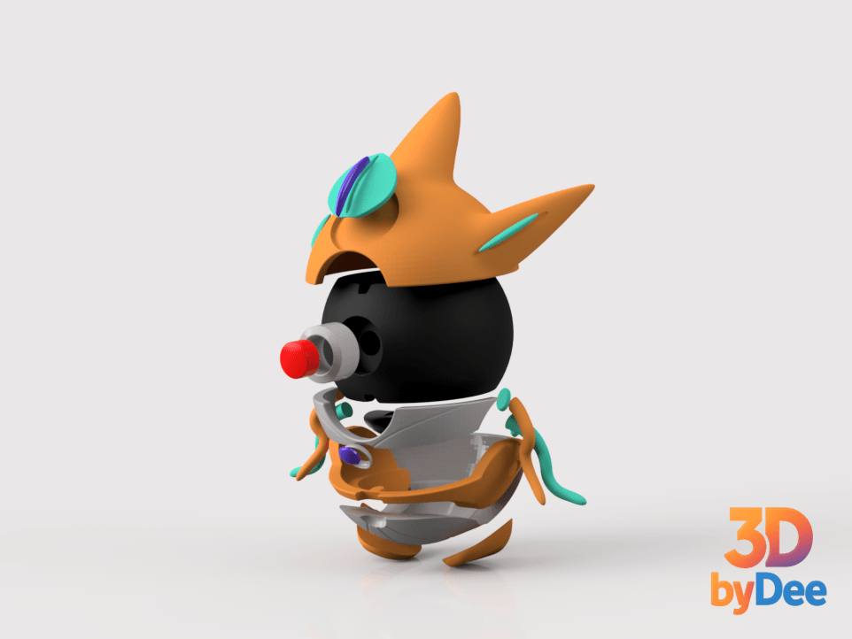 Deoxys Attack Form Poke Ball 3d model