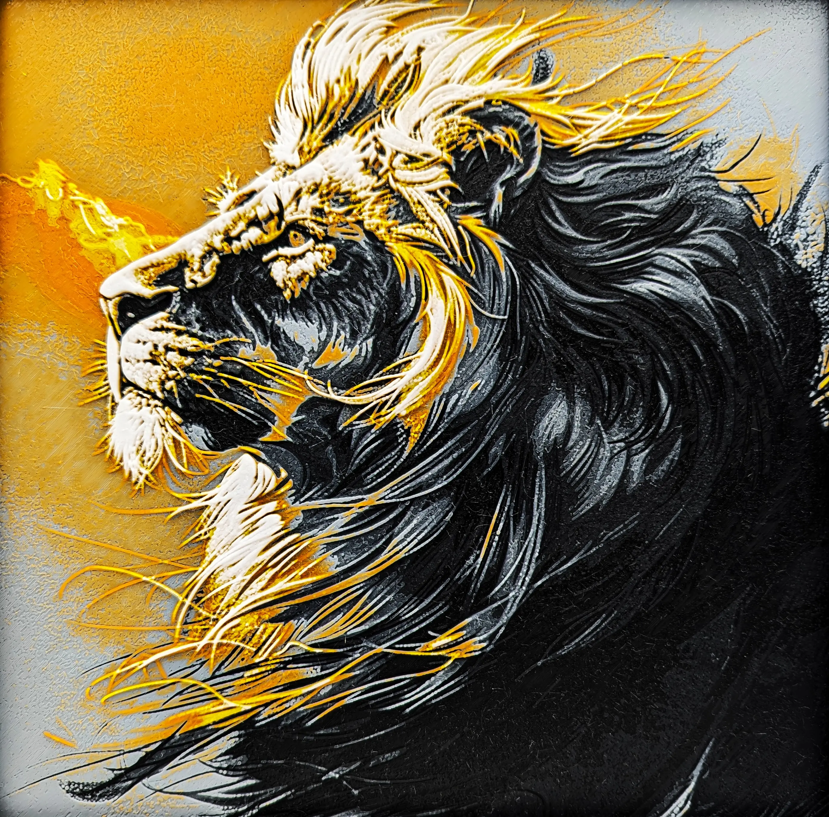 Sunset Lion - Hueforge Print 3d model