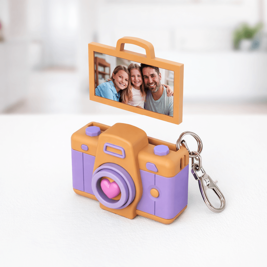 Camera Photo Frame Keychain | Custom Picture Keyring | Instax Mini Fidget Cam 3d model