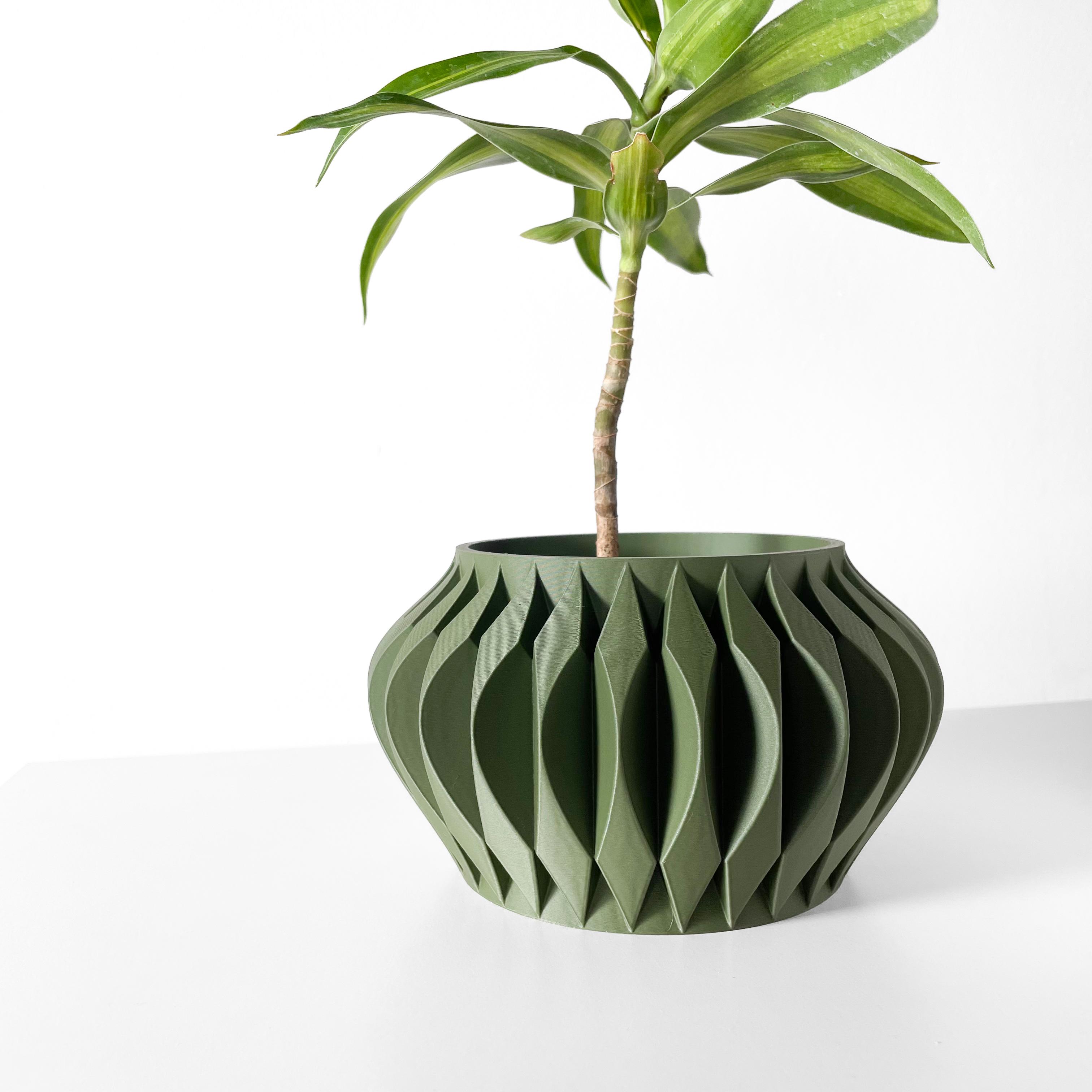 The Sevi Planter Pot with Drainage Tray & Stand: Modern and Unique Home Decor for Plants 3d model