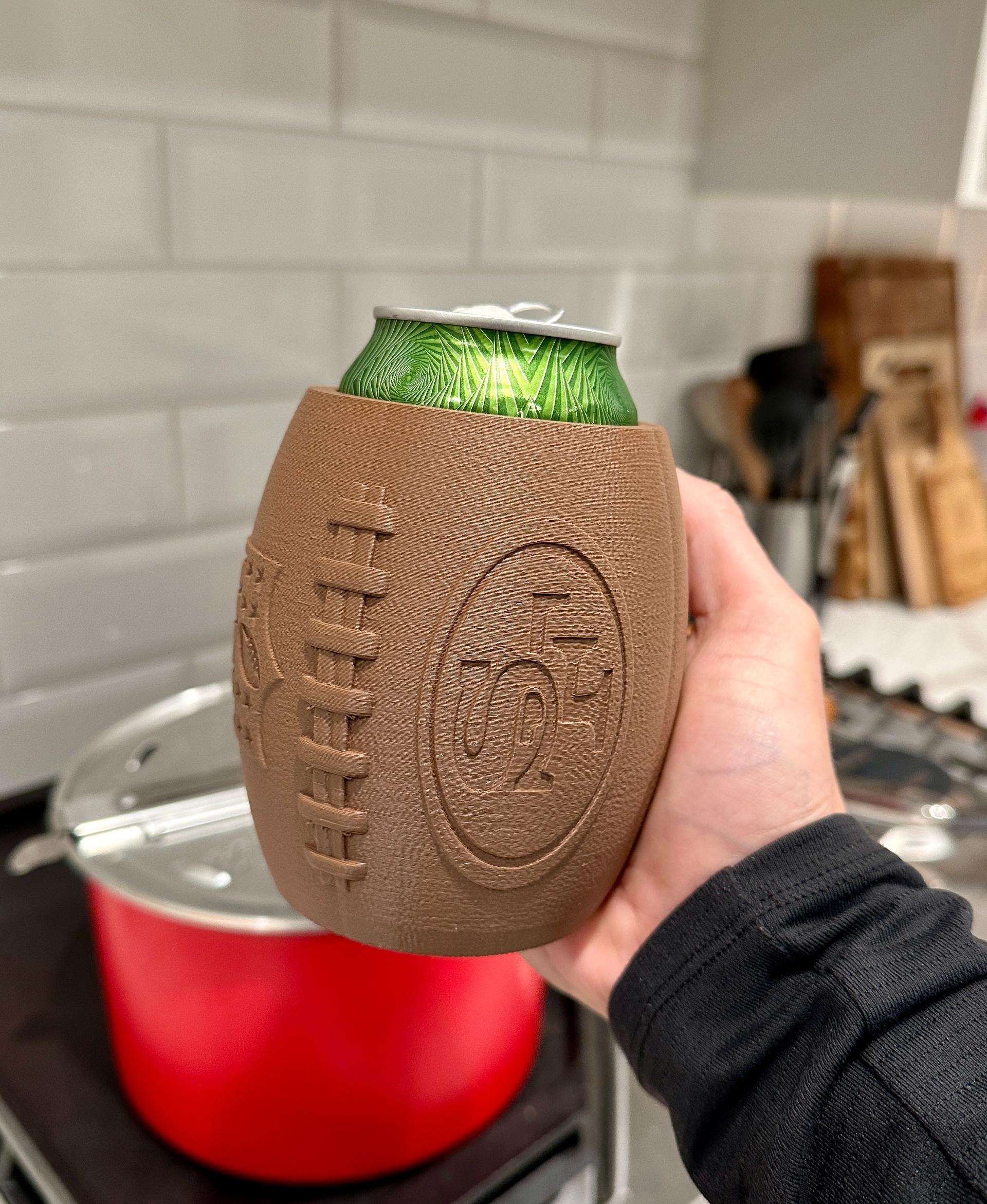 San Francisco 49ers Football Beer Can Holder - Awesome, thank you! - 3d model