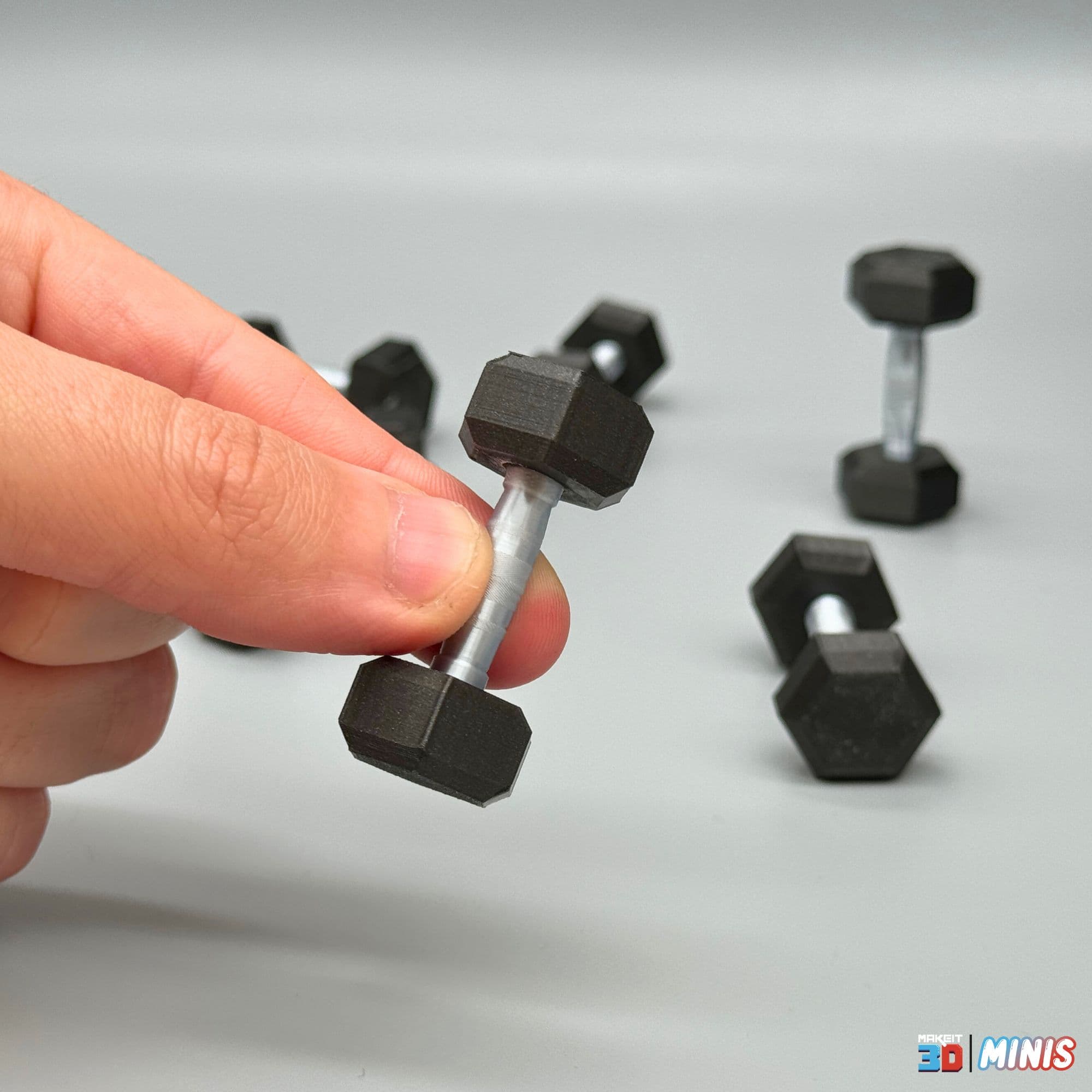 3D Printable Miniature Dumbbells STL Files 3d model