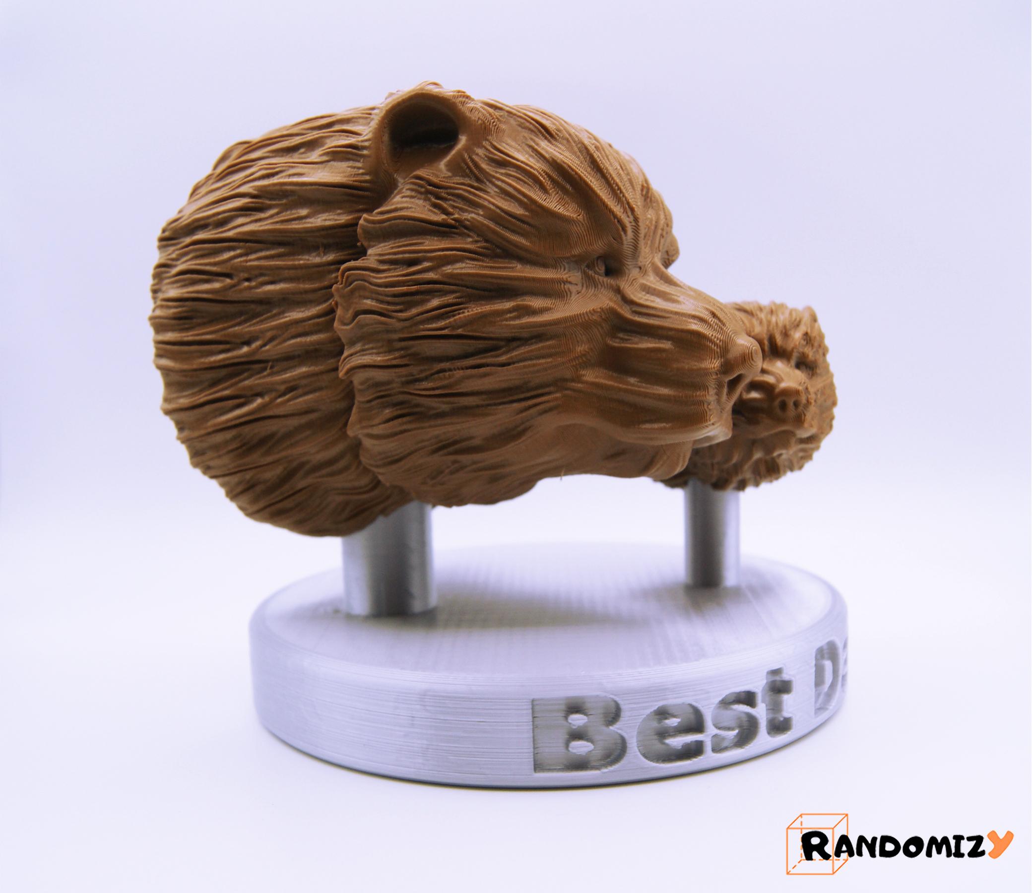 Father's Day (Bear) Statue [Round Base - Best Dad] 3d model