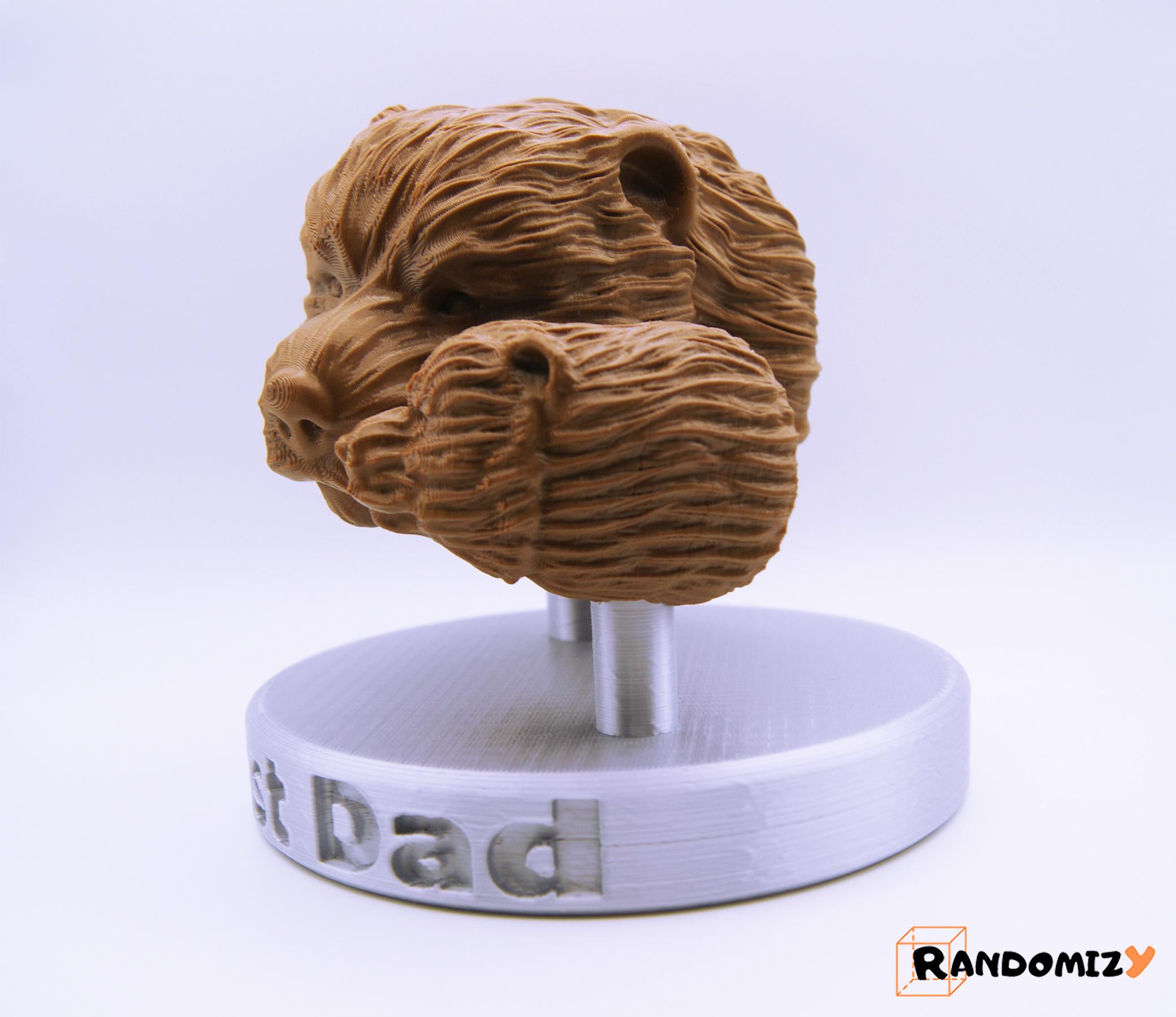 Father's Day (Bear) Statue [Round Base - Best Dad] 3d model