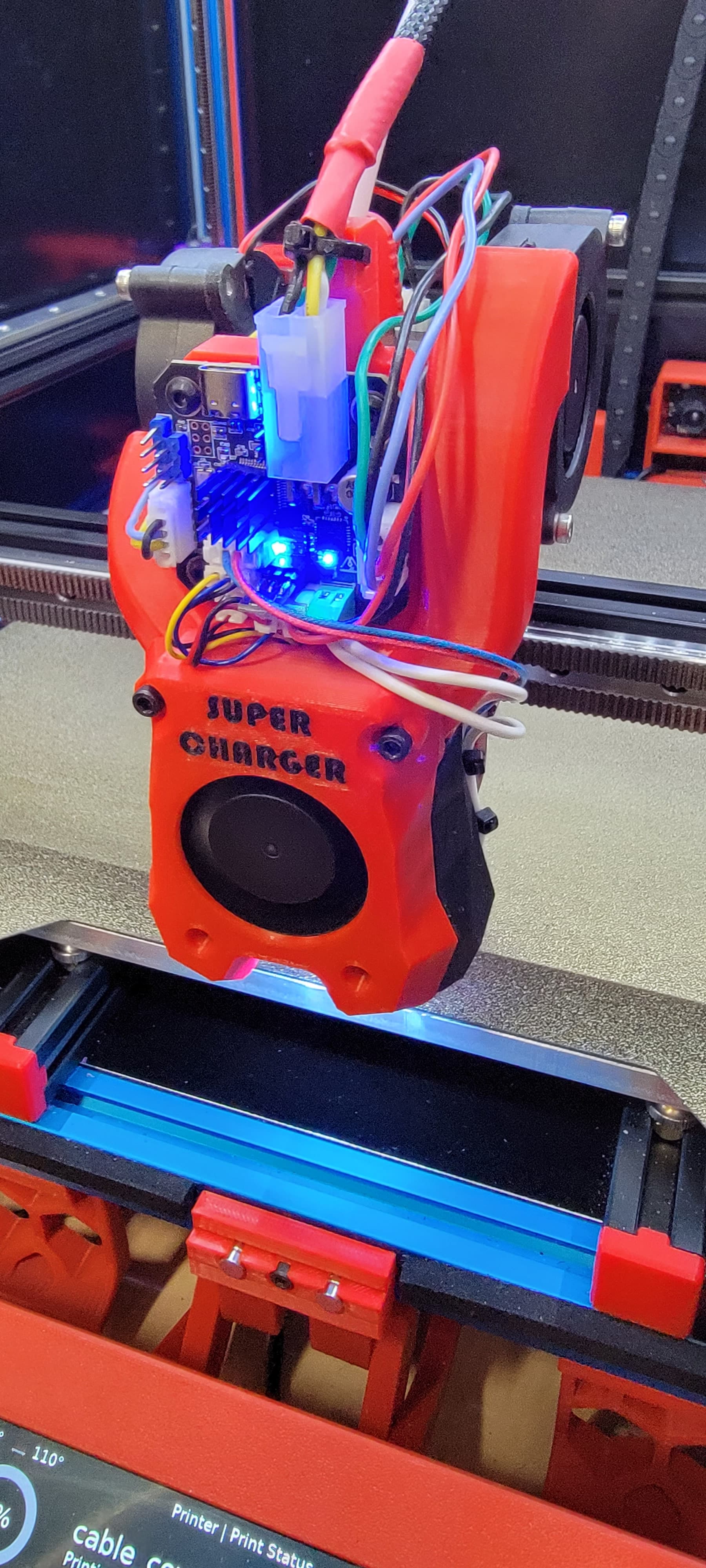 Voron Super Charger dual 5015 for Slice Mosquito LGX Extruder + Canbus 3d model