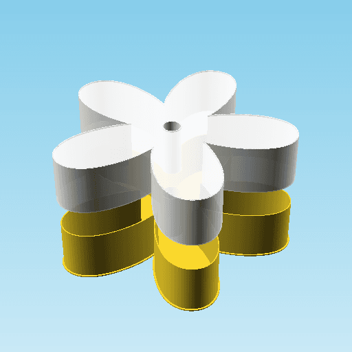 Flower Light 5 Center Peirced, nestable box (v2) 3d model