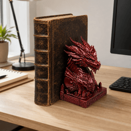 DRAGON BOOK STAND - MAJESTATIC DRAGON / MODERN HOMEDECOR / GOTHIC / DRAGON DECOR / BOOKEND HOLDER 3d model