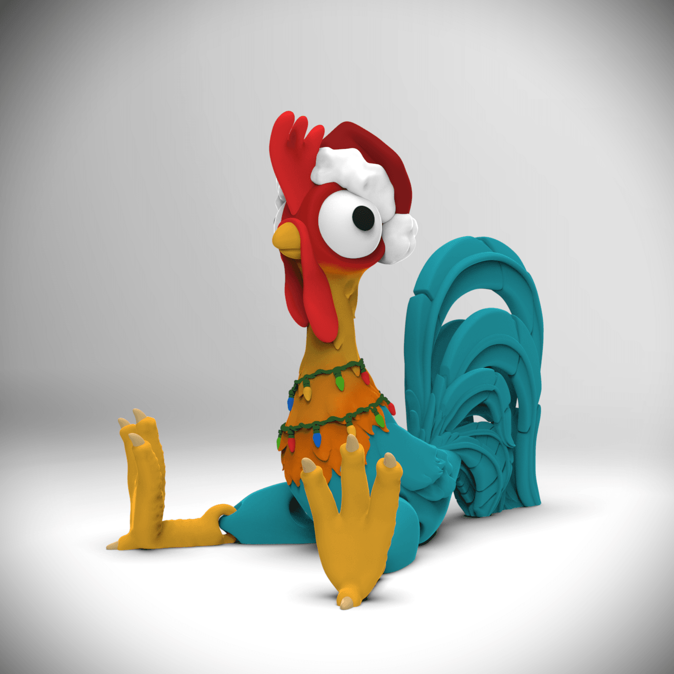 Holiday Hei Hei the Rooster (Moana)- Flexi Legs (+Bambu colored 3mf) 3d model