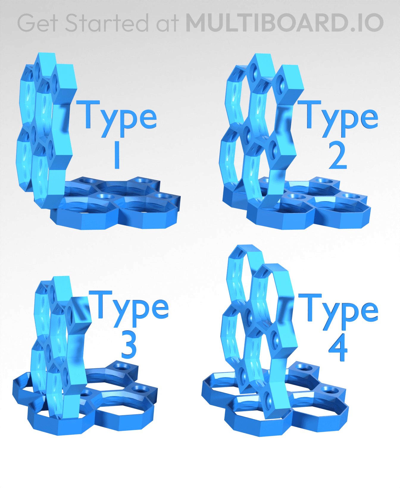 Type 4, Mid Thread Holes, 1x1 Inside Bracket 3d model