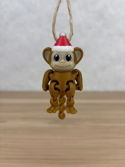 Monkey with Christmas Hat Ornament 3d model