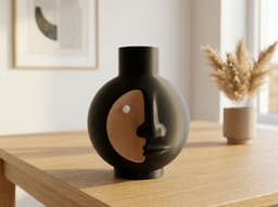 Half-Moon Face Vase – Modern Home Accent 3d model