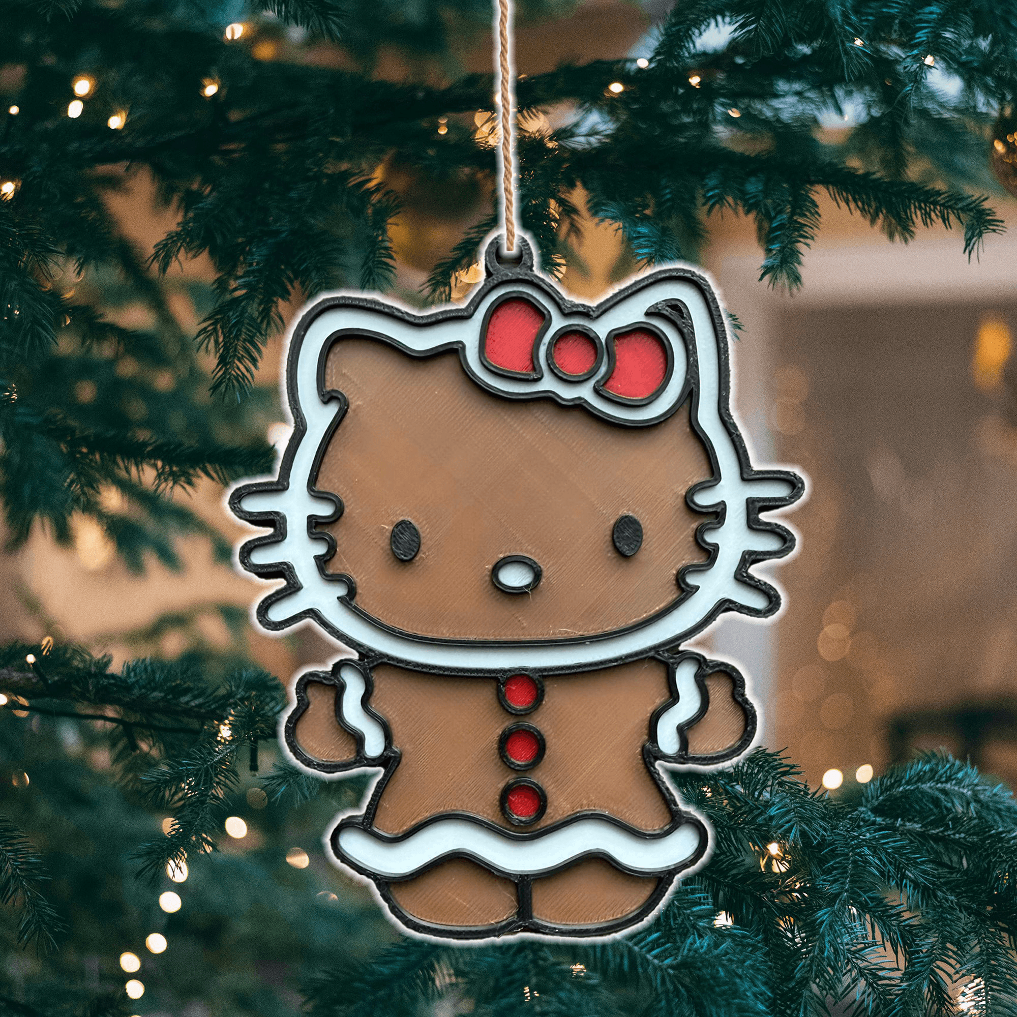 Christmas Hello Kitty Gingerbread Tree Ornament 3d model