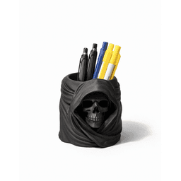 SKELETON HEAD PEN HOLDER / GOTHIC DECOR / HOME ESSENTIALS / DESIGNER HOMEDECOR / OFFICE ORGANIZER 3d model