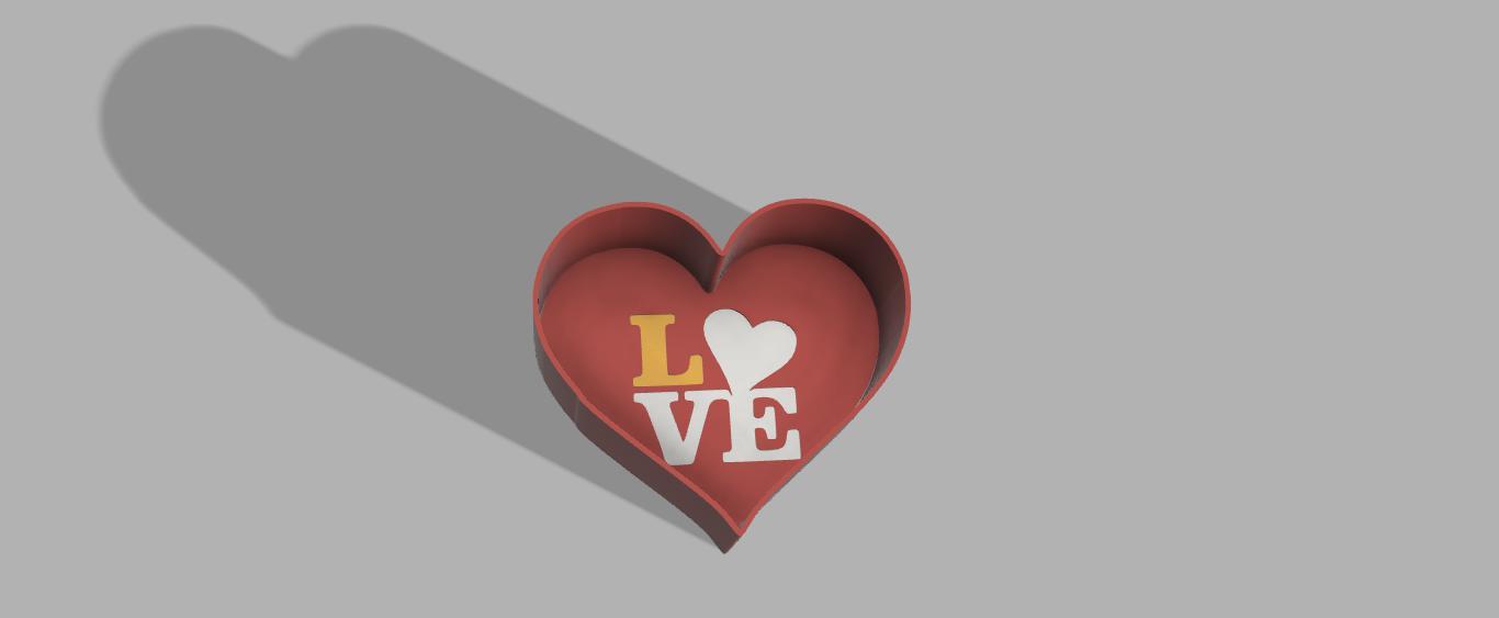 Love heart box 3d model