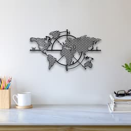 World Map Wall Art 3d model