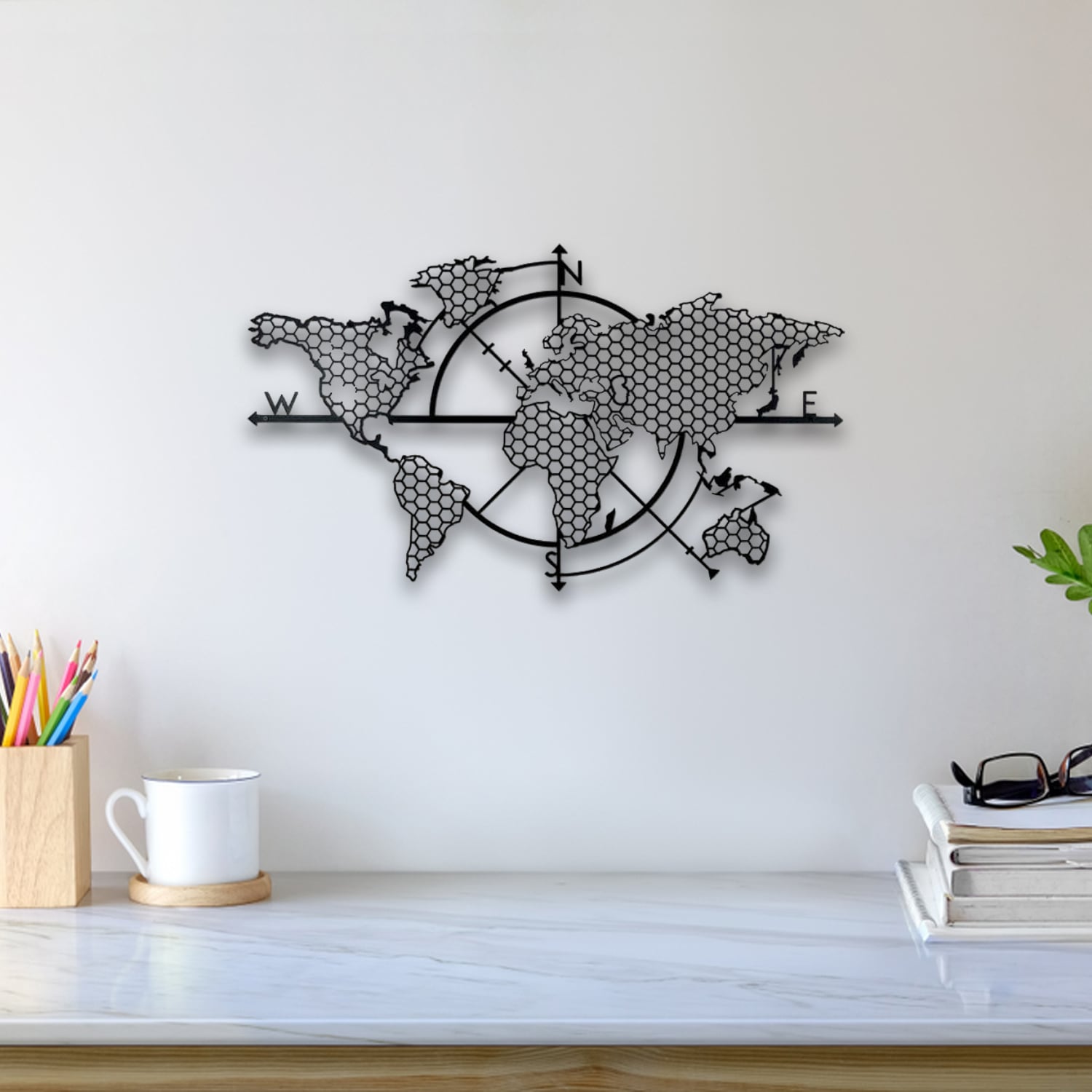 World Map Wall Art 3d model