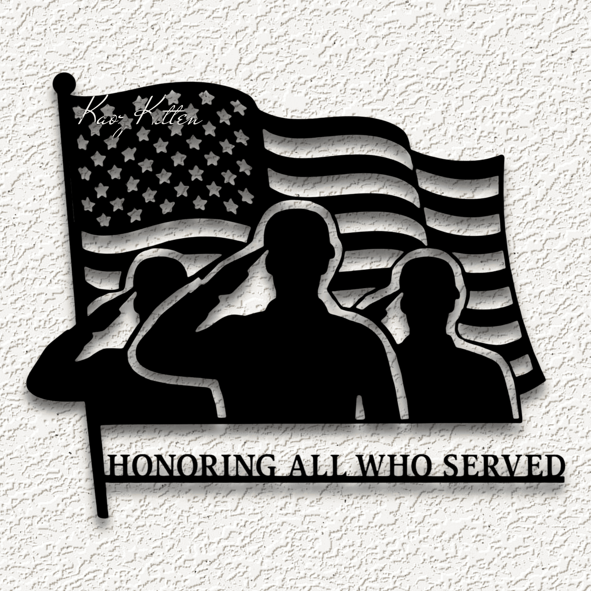 honoring all who served memorial day wall art home decor 3d model