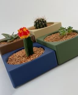 Planters for Succulent Plants - Modular Cacti Pots Set 3d model