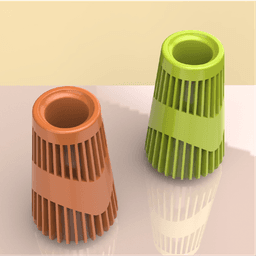 Modern Decoration Striped Vase, Geometric Vases, 3D Vase Print Files, Modern Deco Crafty 3d model