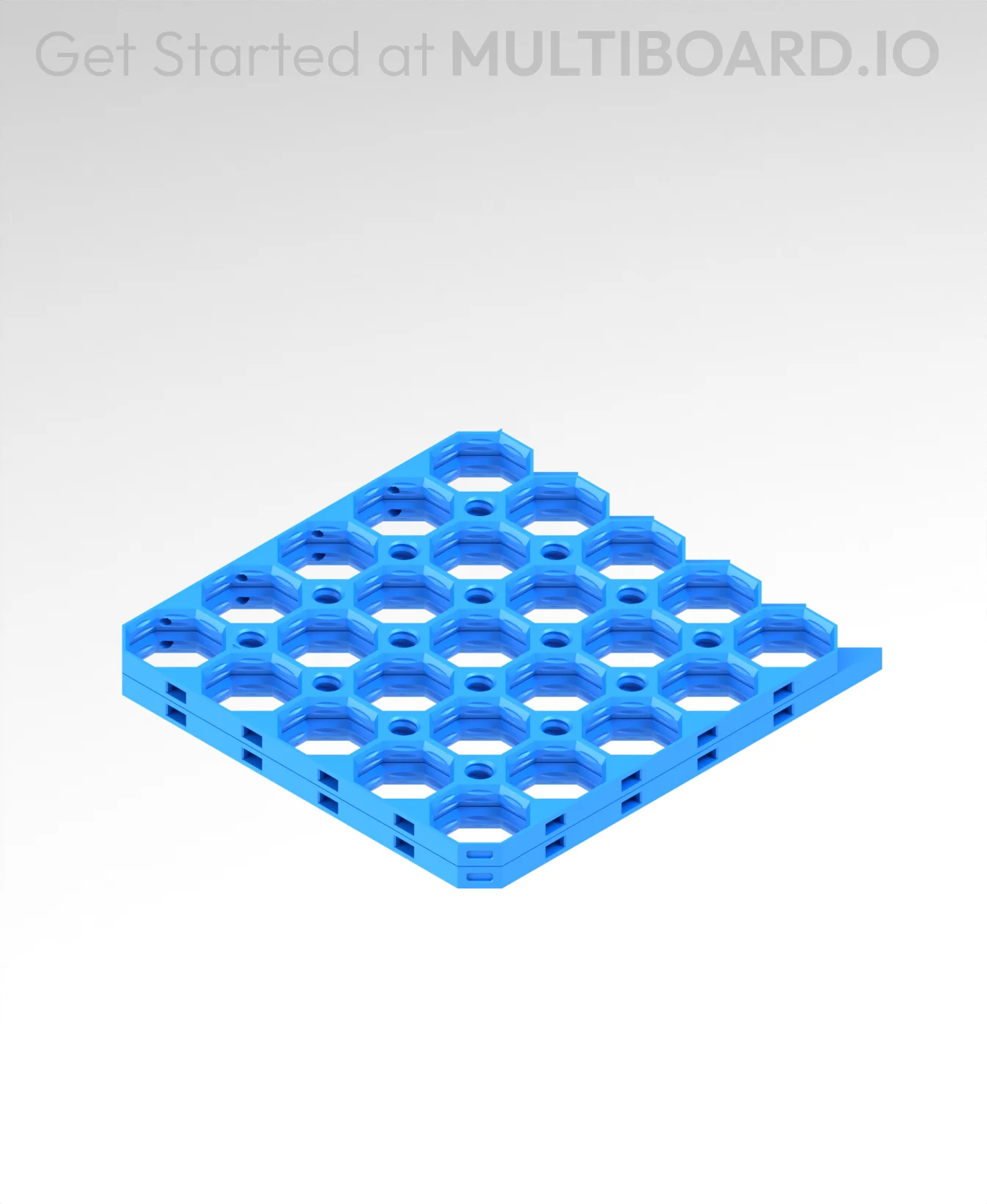 5x5 MU - All Ends Vertical Strip Interfitted - MultiBoard Octagon Plate - 2x Ironing Stack 3d model