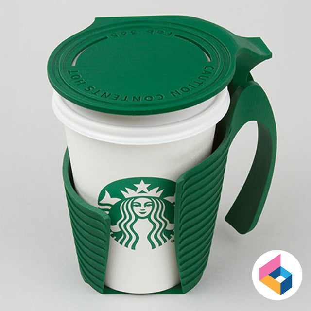 paper cup holder with handle - tall size 3d model