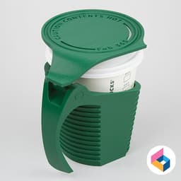 paper cup holder with handle - tall size 3d model
