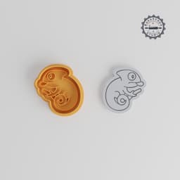 Chameleon Cookie Cutter & Stamp, Exotic Pet Reptile, Cute Animal Design, Set of 6, S/M/L Sizes, Perfect for Cookies & Fondant PRODUCT_5545 3d model