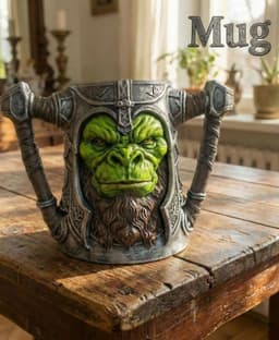 Orc Warrior Fantasy Mug 3d model