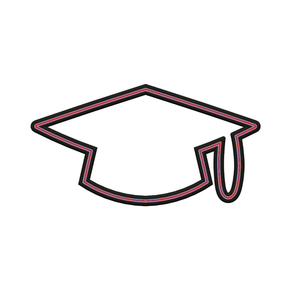 Graduation Cap Cookie Cutter STL File - 4 inches 3d model