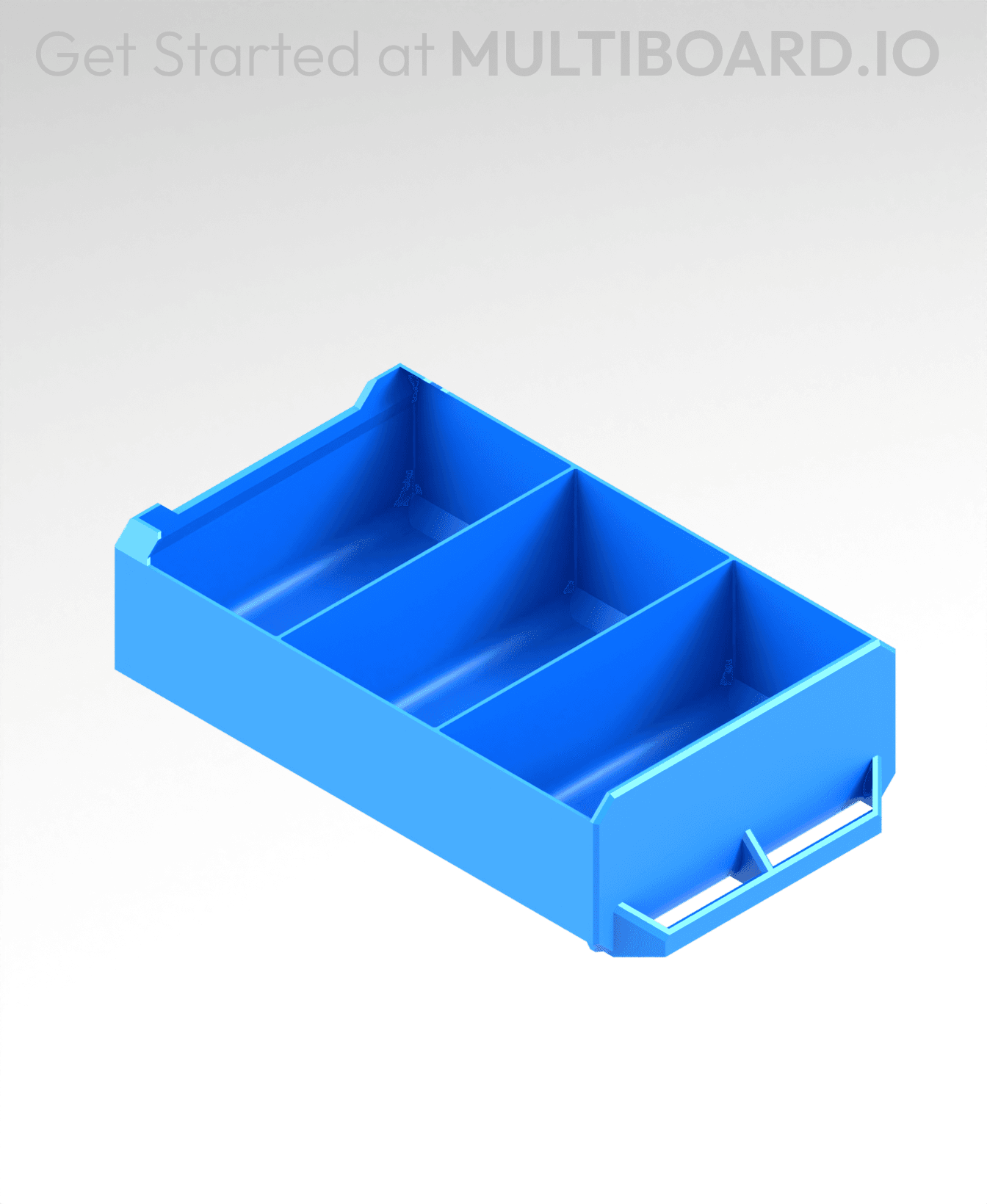 2x1x3 LU - Row Divided - MultiBin Simple Drawer 3d model