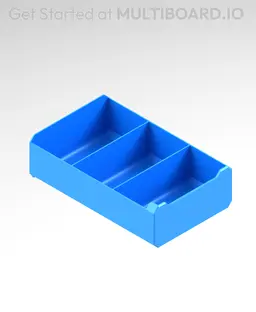 2x1x3 LU - Row Divided - MultiBin Simple Drawer 3d model