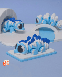 Articulated stegosaurus dinosaur - Frozen Steggy - Stegicle 3d model