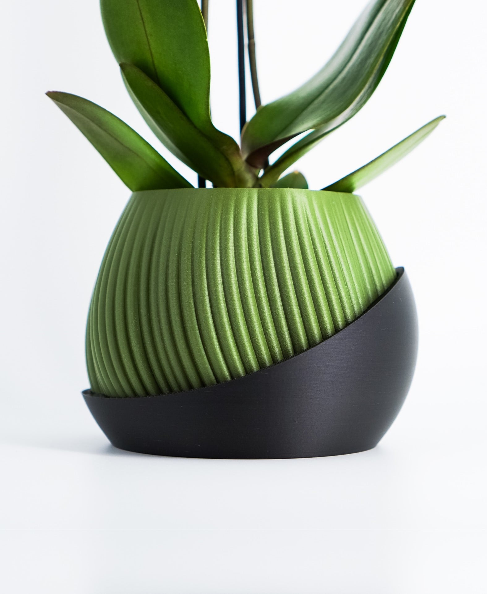 Plant Pot Bloomcrest - Planter STL to 3D print - Fused Drainage Pot + Drain Tray 3d model