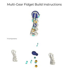 Multi-Gear Fidget Device - NO EXTRA PARTS NO GLUE 3d model