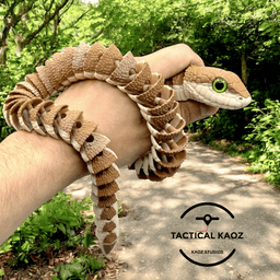 Articulated Boomslang snake | Pre-Painted + Optional 12 mm Glass Eye Version 3d model