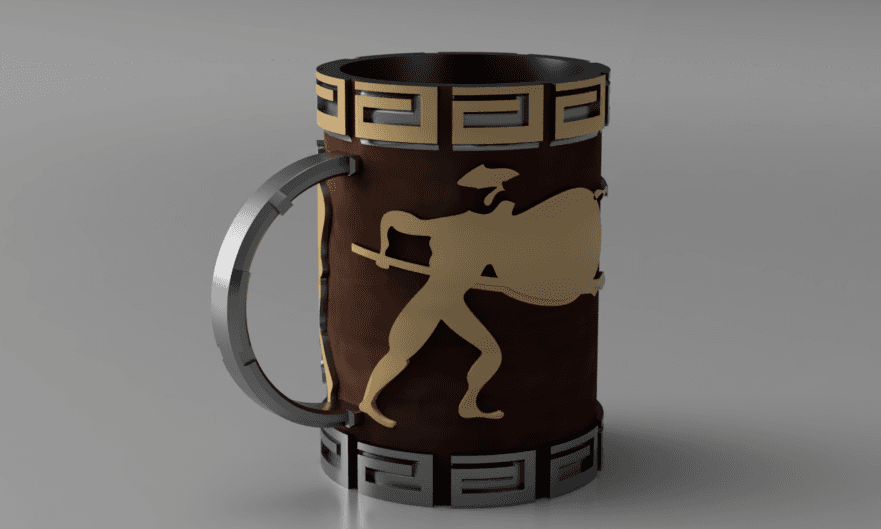 Greek tapestry 330ml can mug 3d model