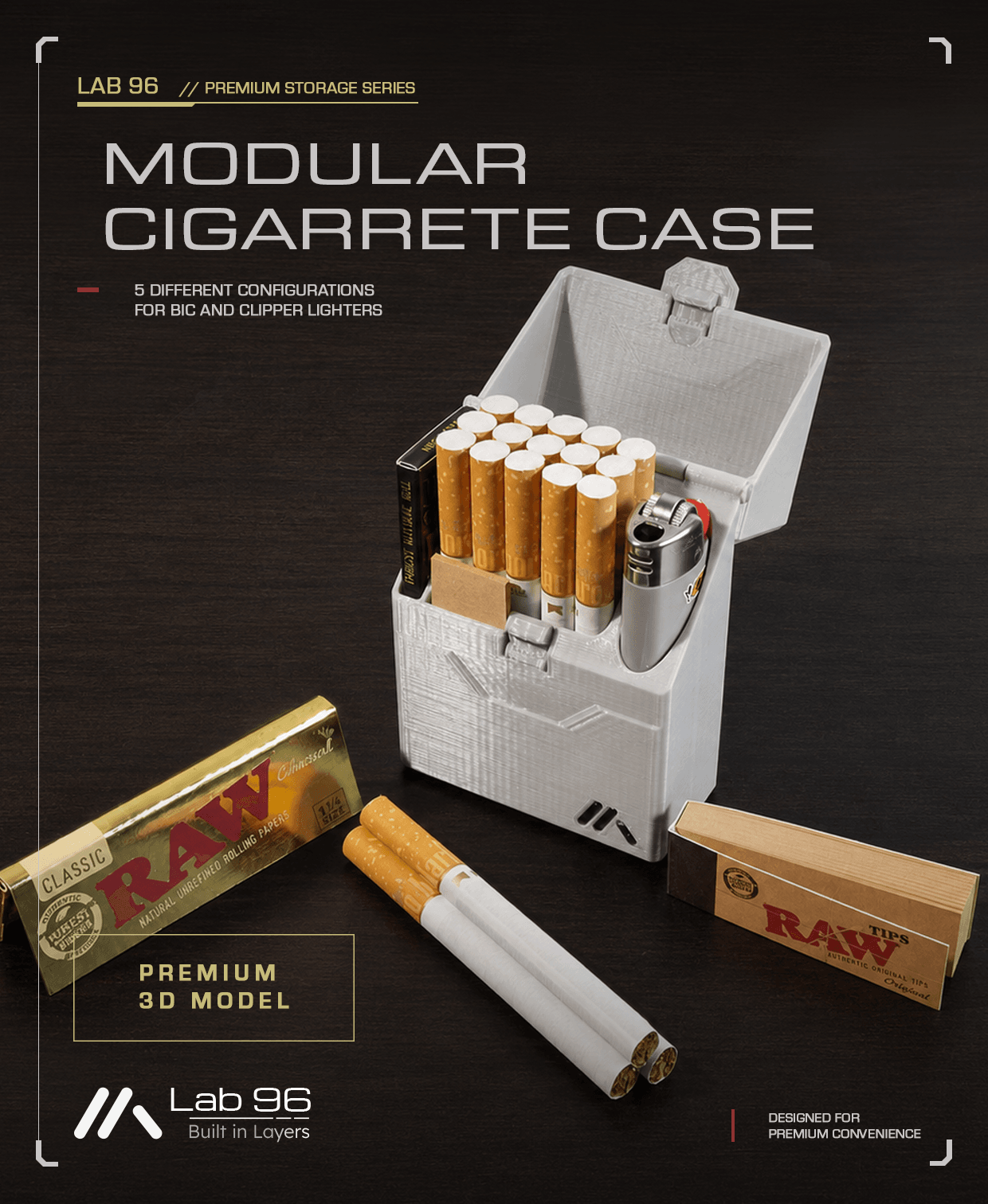 Modular Cigarette Case 3d model