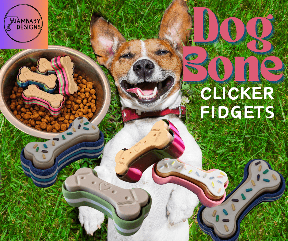 Dog Bone Treat Clicker Fidgets 3d model