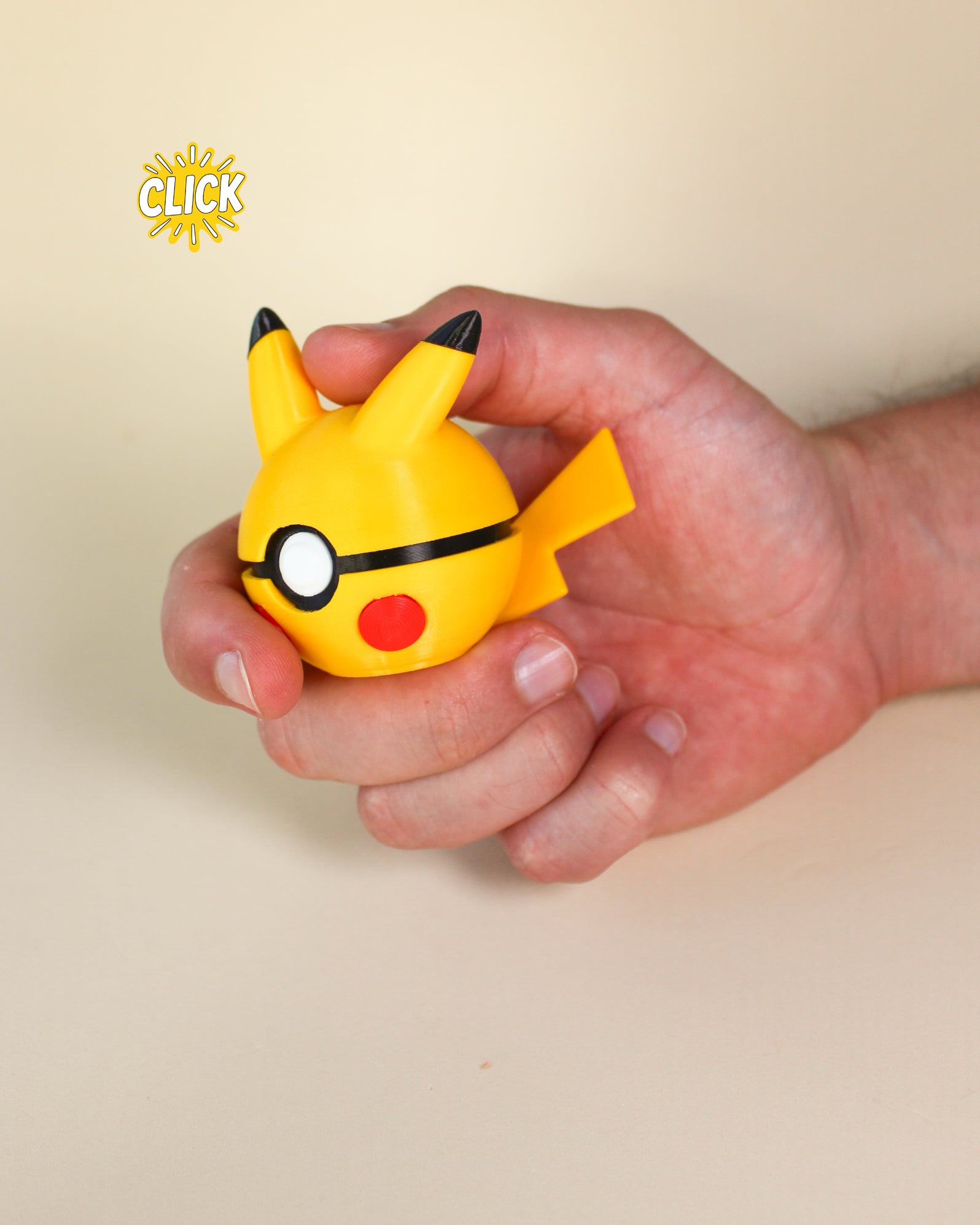 Pikachu Ball Fidget Clicker Keychain 3d model